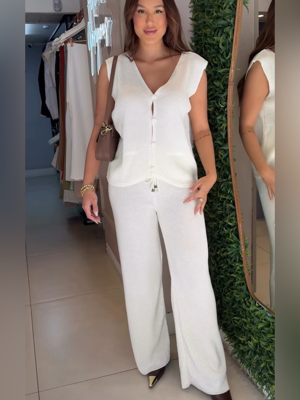 Sincerely Jules White Crochet Knit Two-Piece Set